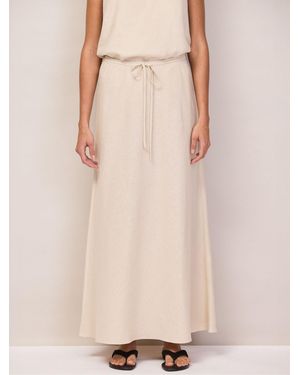 Ro & Zo Linen Blend Bias Skirt - Natural