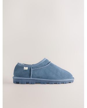 Next Denim Suede Mini Boot Slippers - Blue