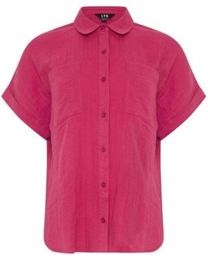 Long Tall Sally Cheesecloth Grown On Sleeve Shirt - Pink