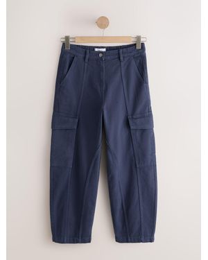 Next Barrel Leg Cargo Pants - Blue