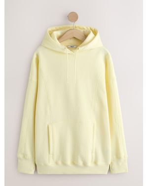 Next Buttermilk Relaxed Fit Longline Hoodie - Yellow