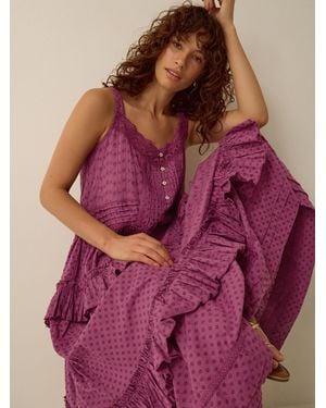 Monsoon Nixie Broderie Frill Maxi Dress - Purple