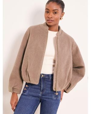 Lipsy Collarless Bubble Hem Jacket - Blue