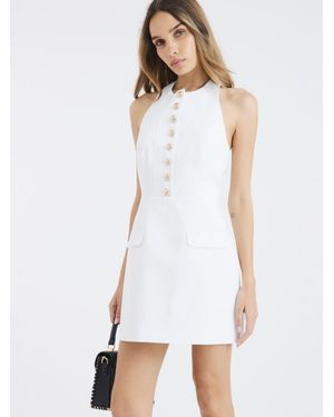 River Island Button Front Shift Dress - Weiß