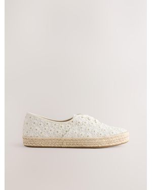 Next Forever Comfort Espadrille Lace Up Sneakers - Natural