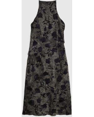 River Island Petite Halter Neck Devore Maxi Dress - Black