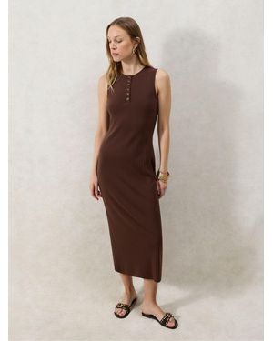 Ro & Zo Rib Column Dress - Natural