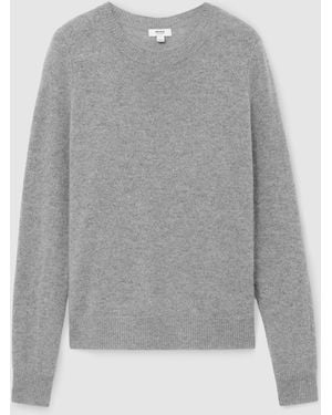 Reiss Mimi - Grey Marl 100% Cashmere Crew-neck Jumper, M (us 8-10)