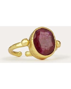 Ottoman Hands Siena Ruby Cocktail Ring - Metallic