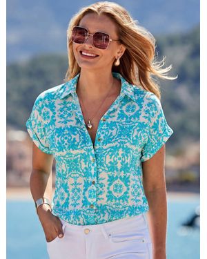 Sosandar Baroque Print Shirt - Blue