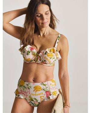 Figleaves Frill Bikini Brief - White