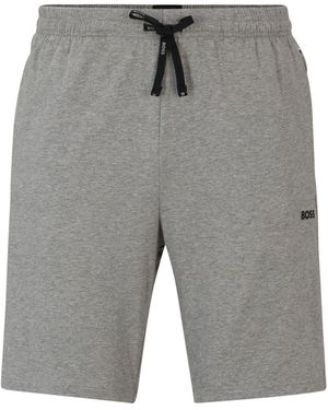 BOSS Regular-Fit Logo Stretch Shorts - Gray