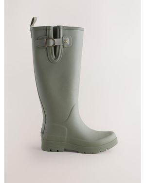 Next Premium Faux Fur Lined Knee High Wellies - Green