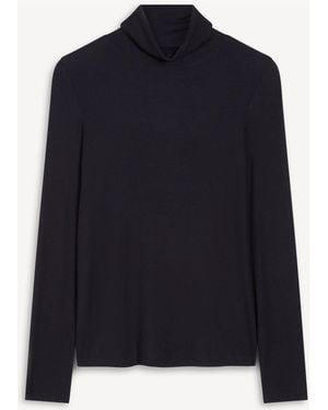 Hobbs Kiera Ribbed Rollneck Top - Blue