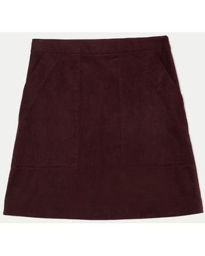 Jigsaw Cord Mini Skirt - Purple
