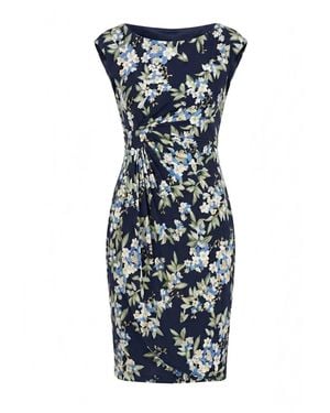 Gina Bacconi Poppie Sleeveless Faux Wrap Floral Dress - Blue