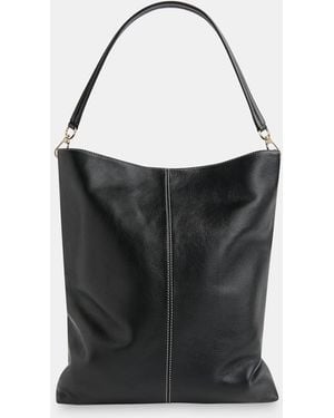 Whistles Kamil Contrast Stitch Tote Bag - Black