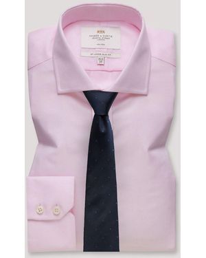 Hawes & Curtis Textured Weave Non-Iron Shirt - Pink