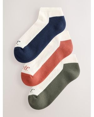 Self Rust Color Block Sneaker Socks 3 Pack - Blue