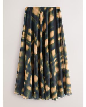 Nothing Ordinary Check Godet Midi Skirt - Black