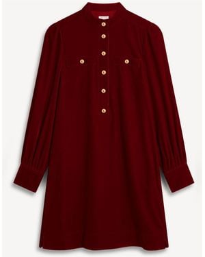 Hobbs Stephanie Velvet Dress - Red