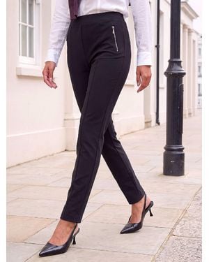 Roman Ponte Zip Slim Pants - Pink