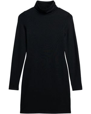 Superdry Long Sleeve High Neck Mini Dress - Black