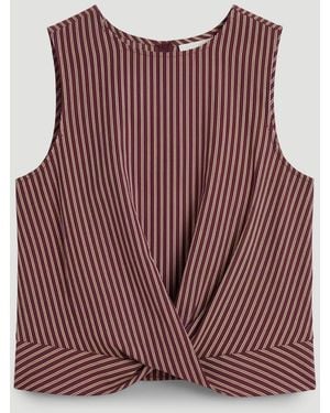 Hush Front Knot Crop Top - Purple