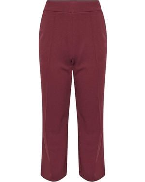 M Com Petite Twill Pintuck Pants - Red