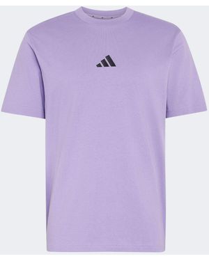 adidas Essentials Small Logo Single Jersey T-Shirt - Purple