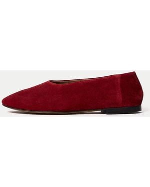Jigsaw Lola Suede Ballerinas - Red