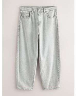 Next Washed Barrel Fit Jeans - Gray