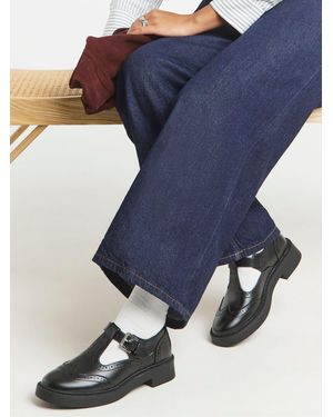 Simply Be T-Bar Brogue Mary Jane Shoes - Blue