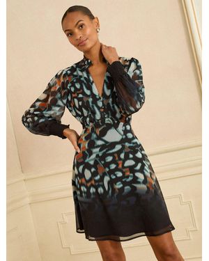 Love & Roses Ombre Butterfly Mini Dress - Black