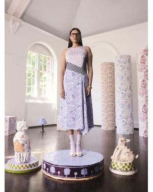 Cath Kidston Sleeveless Satin A Line Dress - Natural