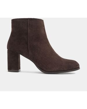 Evans Wide Fit Suede Shoe Boots - Brown