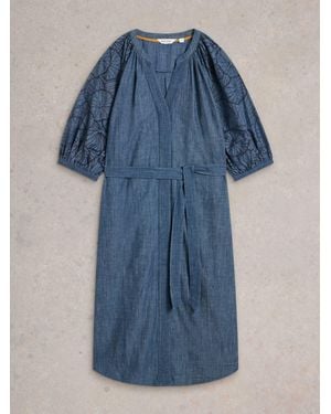 White Stuff Finley Chambray Dress - Blue