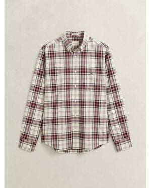 GANT Regular Fit Poplin Check Shirt - Natural