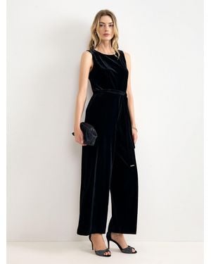 Phase Eight Marta Velvet Jumpsuit - Black