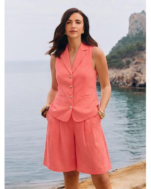 Friends Like These X Lucy Mecklenburgh Tailored Waistcoat With Linen - Multicolor