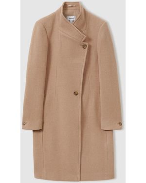 Reiss Maude Wool-Blend Longline Double-Breasted Coat - Natur