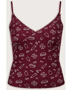 Tala Sleep Lounge Cami Vest - Red