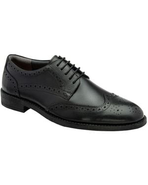 Frank Wright Leather Lace-Up Brogue Shoes - Black