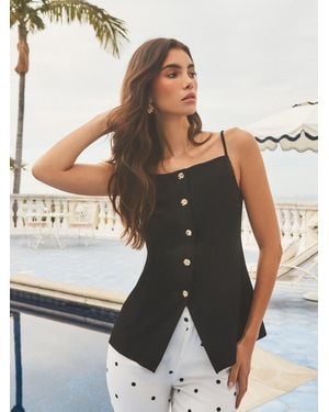 Lipsy Square Neck Waistcoat - Black