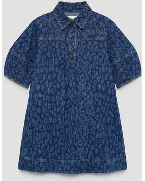 Hush Haisley Barrel Sleeve Striped Short Dress - Blue