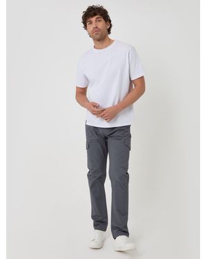 Threadbare Cotton Cargo Pants With Stretch - White