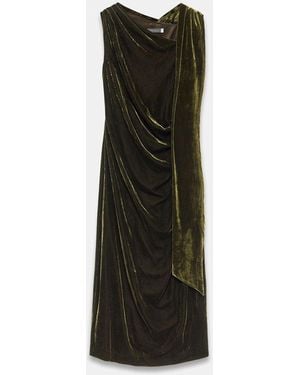 Mint Velvet Velvet Scarf Detail Midi Dress - Black