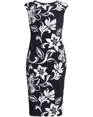 Gina Bacconi Marjorie Floral Print Shift Dress - Black