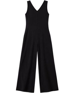 Ro & Zo V-Neck Jersey Jumpsuit - Black