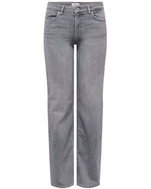ONLY Mid Waist Straight Leg Jeans - Gray